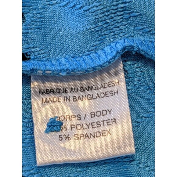 Womens Plus Size 3X Eyelet Flutter Short Sleeve Top Blouse Aqua Blue Feminine - Picture 6 of 7